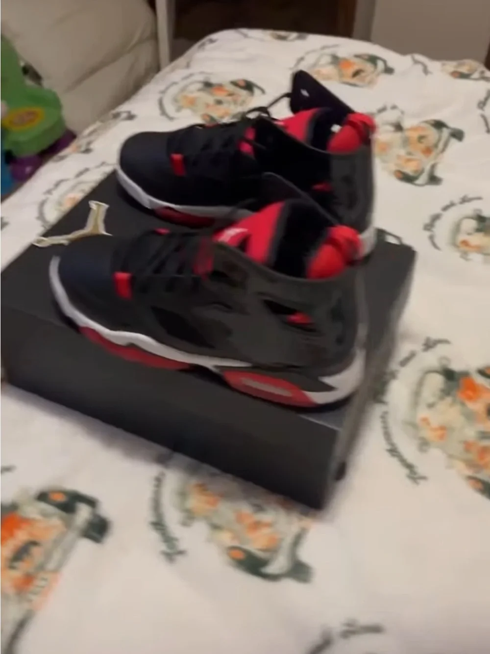 Jordan FLIGHTCLUB 91 Kids' Black and Red High-Top Sneakers